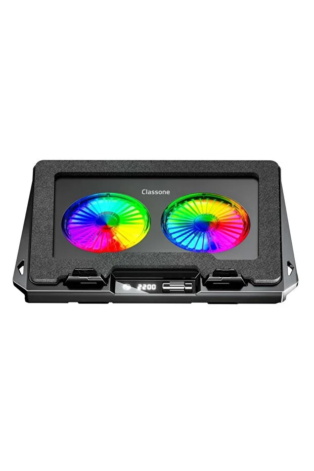GT102 Gaming Laptop Soğutucu, 2200rpm , Rgb Işıklı , Led Display , Notebook Soğutucu Stand